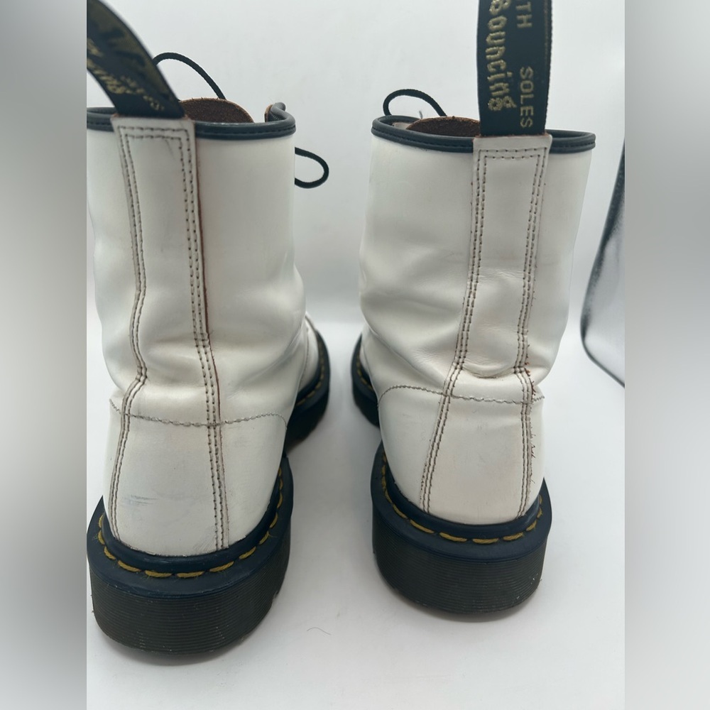 Vintage Dr. Martens White Bex Toe Cap 1460 Lace up Boot Made In England W 11 - Picture 6 of 11